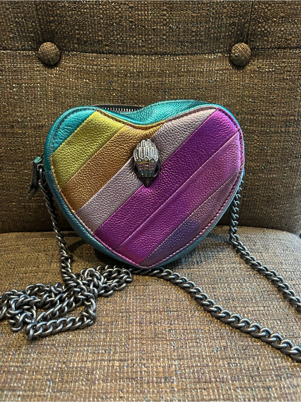 Kurt Geiger heart rainbow crossbody bag purse